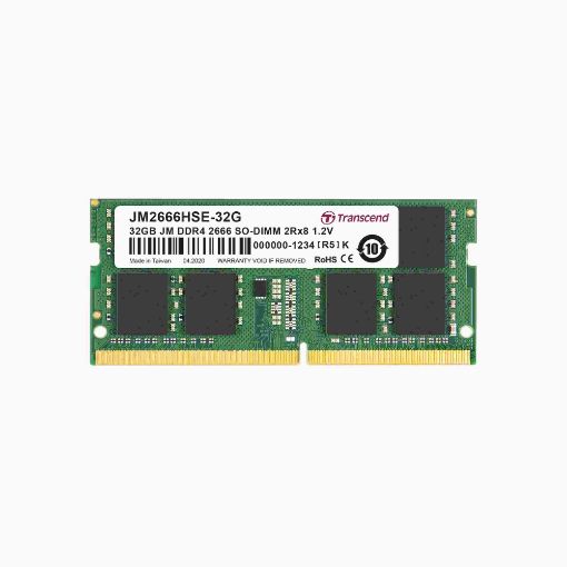 Obrázek SODIMM DDR4 32GB 2666MHz TRANSCEND 2Rx8 2Gx8 CL19 1.2V