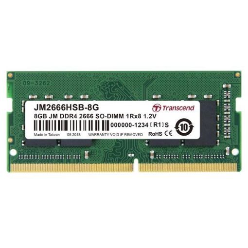 Obrázek SODIMM DDR4 8GB 2666MHz TRANSCEND 1Rx8 1Gx8 CL19 1.2V