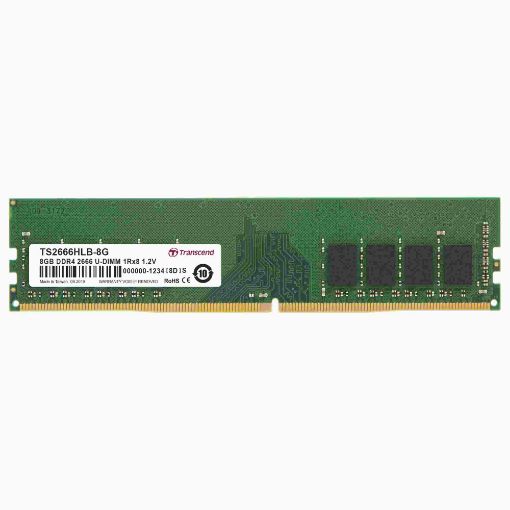 Obrázek DIMM DDR4 8GB 2666MHz TRANSCEND 1Rx8 1Gx8 CL19 1.2V