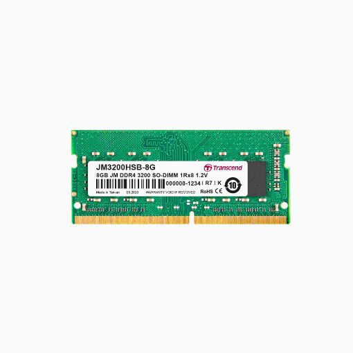 Obrázek SODIMM DDR4 8GB 3200MHz TRANSCEND 1Rx8 1Gx8 CL22 1.2V