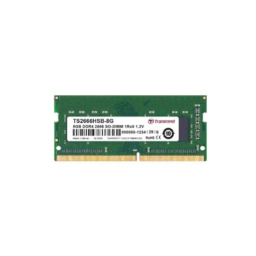 Obrázek SODIMM DDR4 8GB 2666MHz TRANSCEND 1Rx8 1Gx8 CL19 1.2V