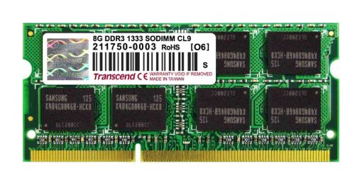 Obrázek SODIMM DDR3 8GB 1333MHz TRANSCEND 2Rx8 CL9