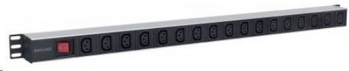 Obrázek Intellinet rozvodný panel PDU, 17x C13 zásuvka, vertical rackmount, 2m odpojitelný kabel