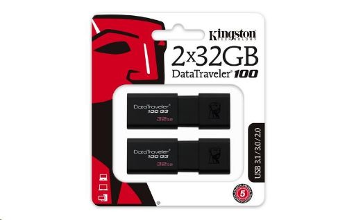 Obrázek Kingston 32GB USB 3.0 DataTraveler 100 G3 - (2 ks)