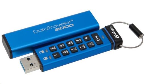 Obrázek Kingston 128GB USB 3.0 DataTraveler 2000 s klávesnicí a 256bitovým šifrováním