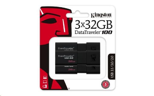 Obrázek Kingston 32GB USB 3.0 DataTraveler 100 G3 - (3 ks)