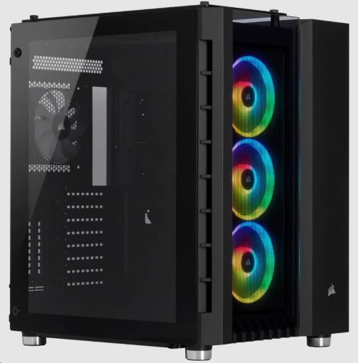 Obrázek CORSAIR case 680X RGB, Mid-Tower, High Airflow Tempered Glass Smart Case, RGB, průhledná bočnice, bez zdroje, černá