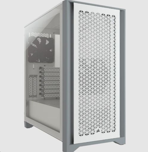 Obrázek CORSAIR case 4000D AIRFLOW, Mid-Tower, ATX Case, průhledná bočnice, bez zdroje, bílá