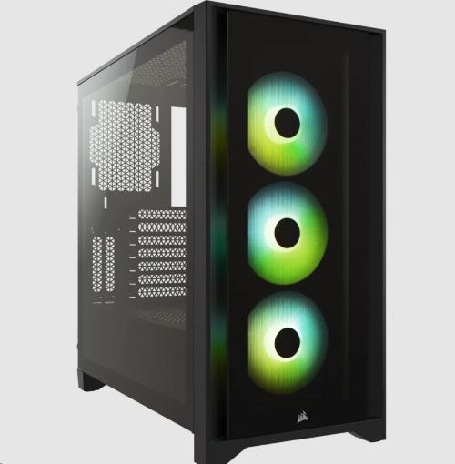 Obrázek CORSAIR case iCUE 4000X RGB, Mid-Tower, ATX Case, RGB, průhledná bočnice, bez zdroje, černá