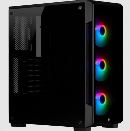 Obrázek CORSAIR case iCUE 220T RGB, Mid-Tower, Smart Case, RGB, průhledná bočnice, bez zdroje, černá