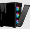 Obrázek CORSAIR case iCUE 220T RGB, Mid-Tower, Smart Case, RGB, průhledná bočnice, bez zdroje, černá