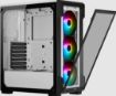 Obrázek CORSAIR case iCUE 220T RGB, Mid-Tower, Smart Case, RGB, průhledná bočnice, bez zdroje, bílá