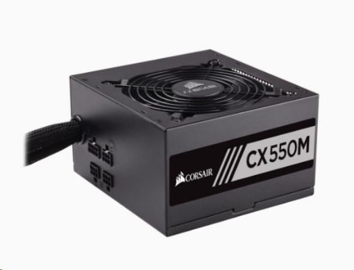 Obrázek CORSAIR zdroj, CX550M-80 PLUS® Bronze Certified PSU (ATX, 550W, Semi-modular)