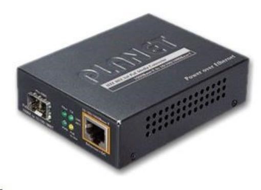 Obrázek Planet GTP-805A konvertor 10/100/1000Base-T / miniGBIC SFP, PoE injektor IEEE 802.3at