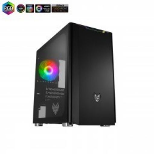 Obrázek Fortron skříň Micro ATX CST310 Black, průhledná bočnice, 1 x A. RGB LED ventilátor