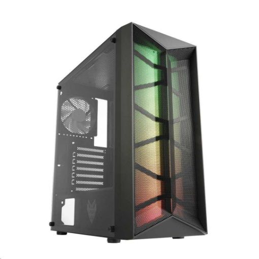 Obrázek Fortron skříň Midi Tower CMT211 Black, A.RGB, průhledná bočnice