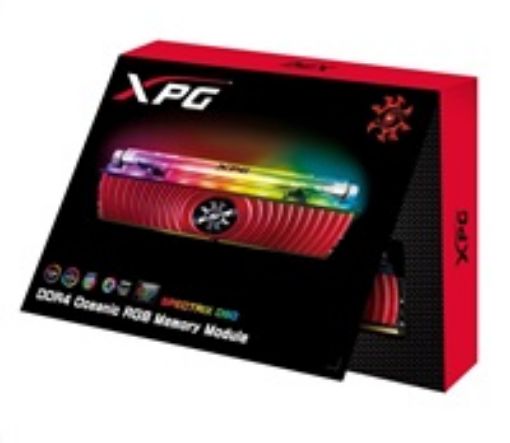 Obrázek DIMM DDR4 8GB 3000MHz CL16 (KIT 1x8GB) ADATA SPECTRIX D80 RGB, Hybrid Cooling, Bulk, Red