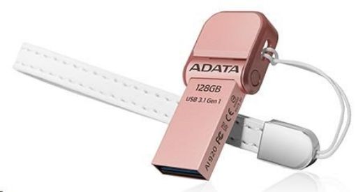 Obrázek ADATA i-Memory Flash Disk 128GB AI920, USB 3.1, růžovo-zlatá