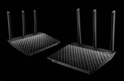 Obrázek Rozbaleno - ASUS RT-AC67U (2-pack) Gigabit Dualband Wireless AC1900 Router, AiMesh Wi-Fi System, bazar