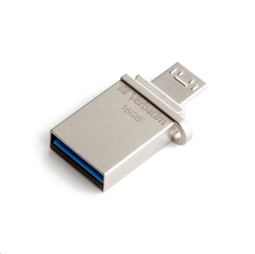 Obrázek VERBATIM Flash Disk 16GB Store 'n' Go OTG, Micro USB, USB 3.0, stříbrná