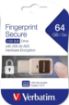 Obrázek VERBATIM USB Drive 64 GB - Fingerprint Secure (R:80/W:70 MB/s) GDPR