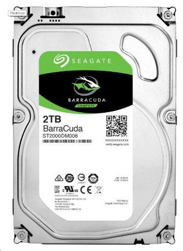 Obrázek SEAGATE HDD BARRACUDA 3,5" - 2TB, SATAIII, 7200rpm, 256MB cache - záruka 3 roky