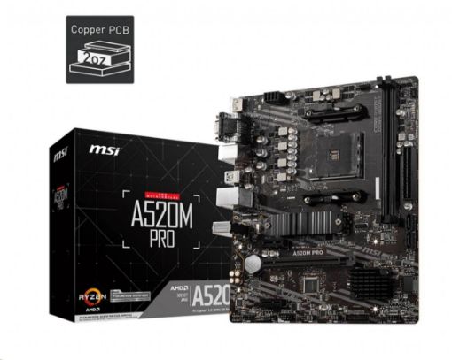 Obrázek MSI MB Sc AM4 A520M PRO, AMD A520, VGA, 2xDDR4, mATX