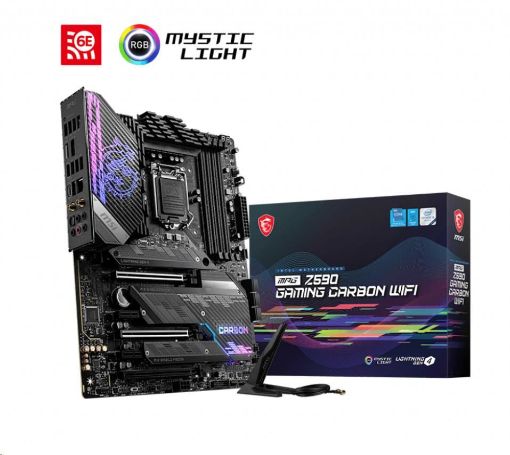 Obrázek MSI MB Sc LGA1200 MPG Z590 GAMING CARBON WIFI, Intel Z590, 4xDDR4, 1xDP, 1xHDMI, WI-FI