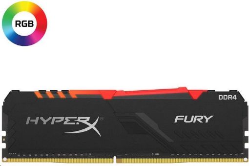 Obrázek DIMM DDR4 128GB 3000MHz CL16 (Kit of 4) KINGSTON HyperX FURY RGB Black