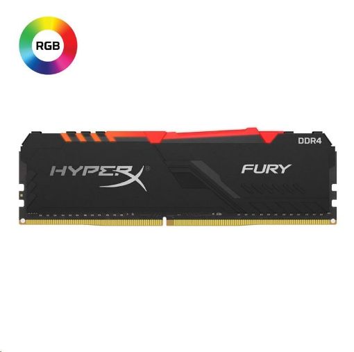 Obrázek DIMM DDR4 8GB 2666MHz CL16 KINGSTON HyperX FURY Black RGB