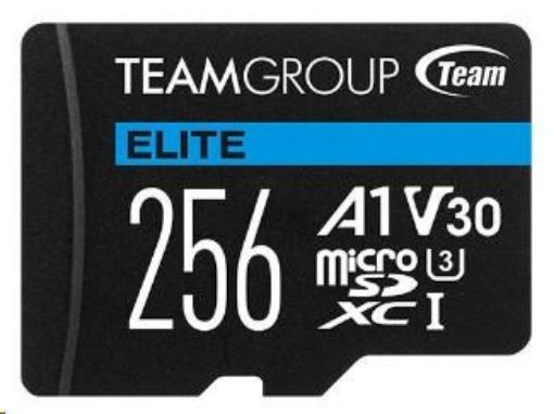 Obrázek TEAM MicroSDXC karta 256GB ELITE A1 V30 UHS-I U3 + SD adapter