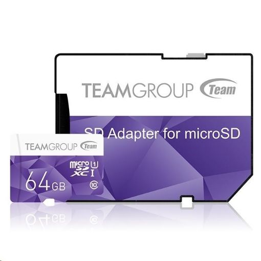 Obrázek TEAM MicroSDXC karta 64GB Color Card UHS-I U1 + SD adapter