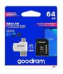 Obrázek GOODRAM microSDXC karta 64GB M1A4 All-in-one (R:100/W:10 MB/s), UHS-I Class 10, U1 + Adapter + OTG card reader/čtečka