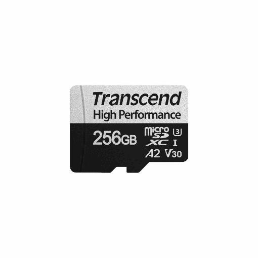 Obrázek TRANSCEND MicroSDXC karta 256GB 330S, UHS-I U3 A2 + adaptér