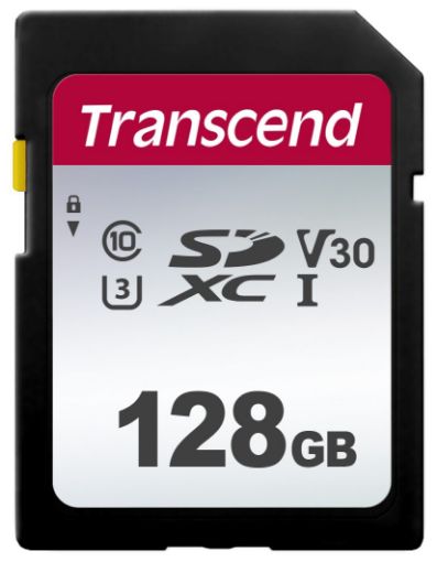 Obrázek TRANSCEND SDXC karta 128GB 300S, UHS-I U3 V30 (R:95/W:45 MB/s)