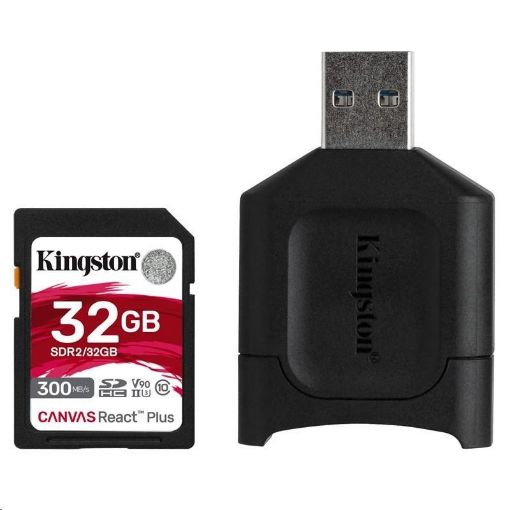 Obrázek Kingston 32GB SDHC React Plus SDR2 + MLP SD čtečka