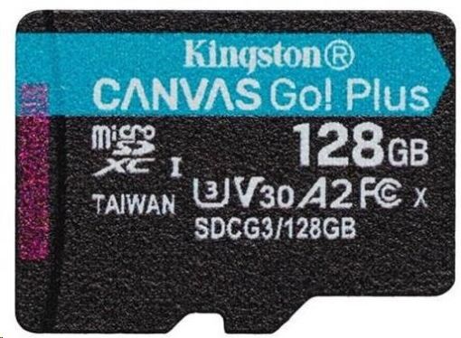 Obrázek Kingston 128GB microSDXC Canvas Go Plus 170R A2 U3 V30 Single Pack bez ADP