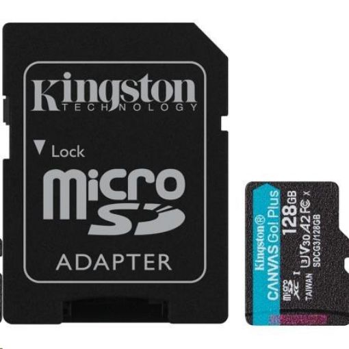 Obrázek Kingston 128GB microSDXC Canvas Go Plus 170R A2 U3 V30 Card + ADP