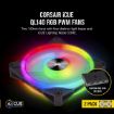 Obrázek CORSAIR ventilátor QL Series QL140 RGB LED, 2x 140mm, 26dBA, Lighting Node CORE