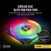 Obrázek CORSAIR ventilátor QL Series QL120 RGB LED, 3x 120mm, 26dBA, Lighting Node CORE