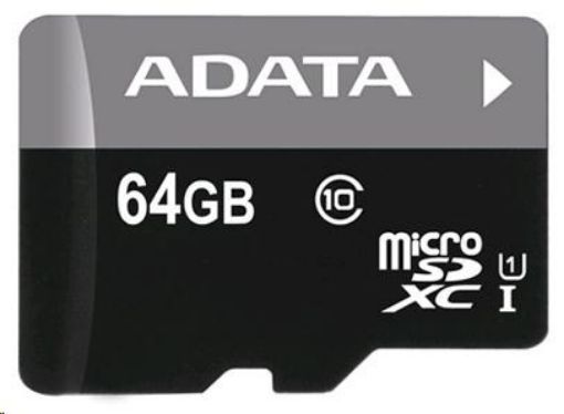 Obrázek ADATA MicroSDXC karta 64GB Premier UHS-I Class 10 + SD adaptér