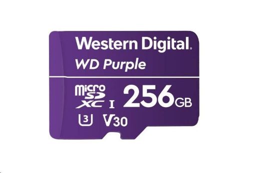 Obrázek WD MicroSDXC karta 256GB Purple WDD256G1P0C Class 10 (R:100/W:60 MB/s)