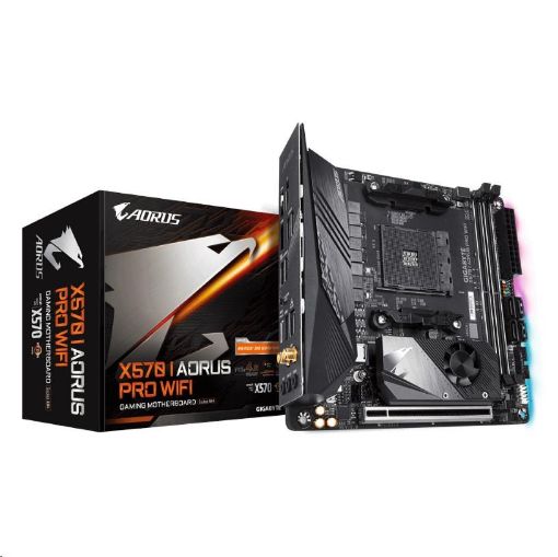 Obrázek GIGABYTE MB Sc AM4 X570 I AORUS PRO WIFI,  AMD X570, 2xDDR4, VGA, Mini-ITX