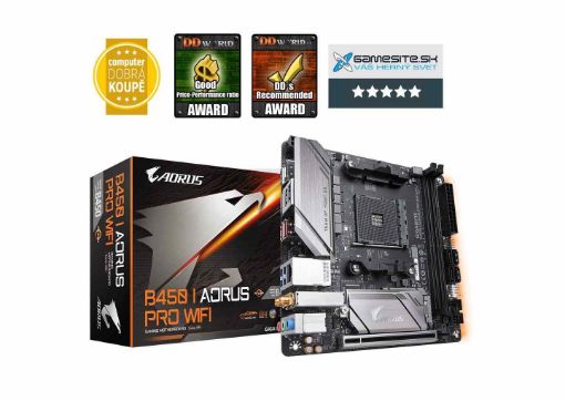 Obrázek GIGABYTE MB Sc AM4 B450 I AORUS PRO WIFI, A, 2xDDR4, VGA, mini-ITX, WiFi