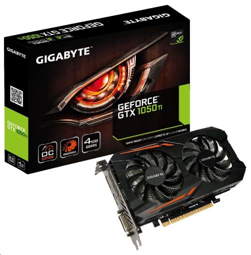 Obrázek GIGABYTE VGA NVIDIA GeForce GTX 1050 Ti OC 4G, 4GB GDDR5, 1xHDMI, 1xDP, 1xDVI-D