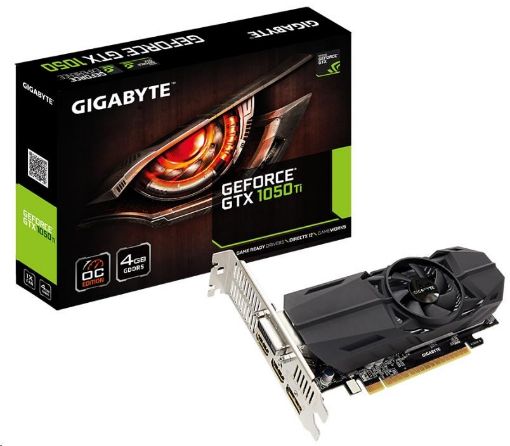 Obrázek GIGABYTE VGA NVIDIA GeForce GTX 1050 Ti OC Low Profile 4G, 4GB GDDR5, 2xHDMI, 1xDP, 1xDVI-D