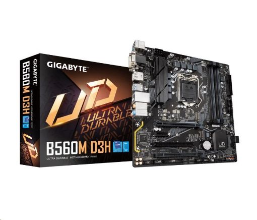 Obrázek GIGABYTE MB Sc LGA1200 B560M D3H, Intel B560, 4xDDR4, 1xDP, 1xHDMI, 1xDVI, VGA, mATX