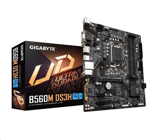 Obrázek GIGABYTE MB Sc LGA1200 B560M DS3H, Intel B560, 4xDDR4, 1xDP, 1xHDMI, 1xDVI, VGA, mATX