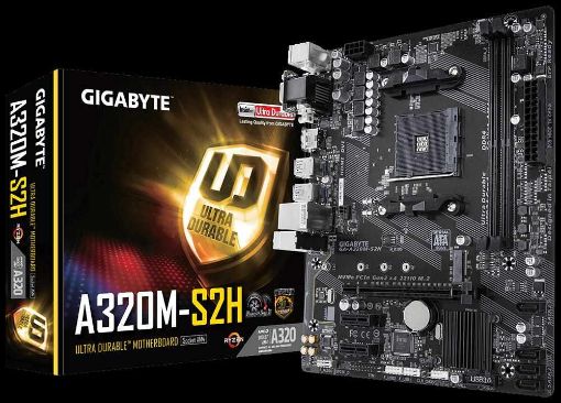 Obrázek GIGABYTE MB Sc AM4 A320M-S2H (rev. 3.0), AMD A320, 2xDDR4, 1xHDMI, 1xDVI, VGA, mATX