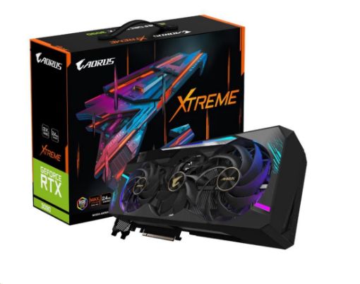 Obrázek GIGABYTE VGA NVIDIA GeForce RTX 3090 AORUS XTREME 24G, RTX 3090, 24GB GDDR6X, 3xHDMI, 3xDP